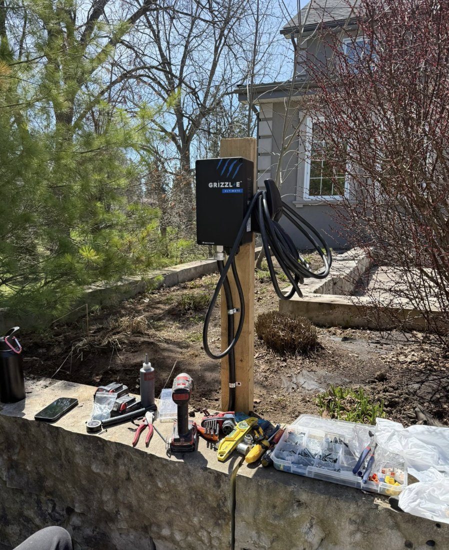 Outdoor EV charger by AM Services Inc.